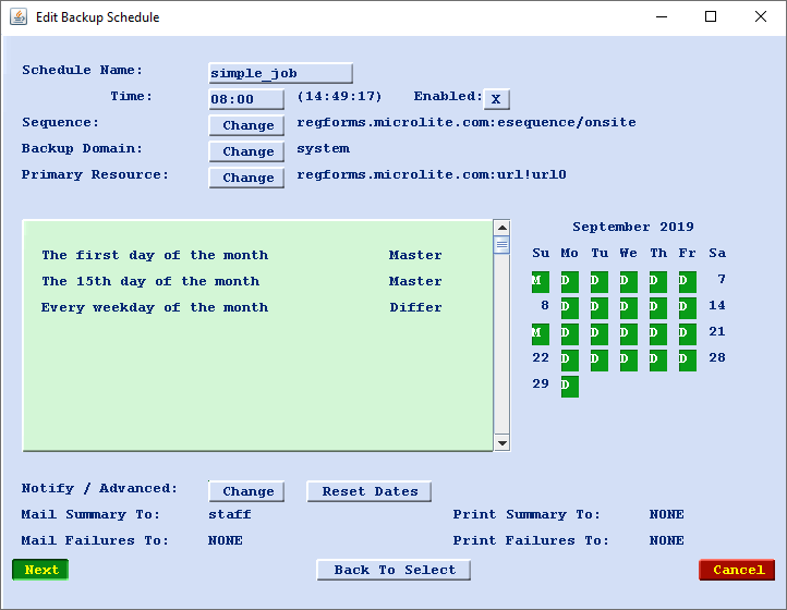 Combo Schedule